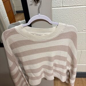 Striped Knit Crop Sweater